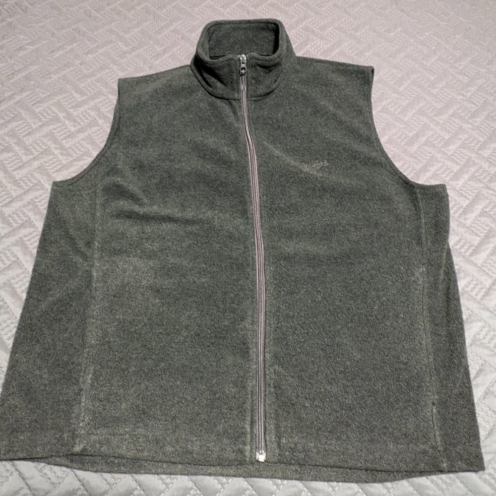 WOOLRICH Polar Fleece Full-Zip Vest Charcoal Gray Large